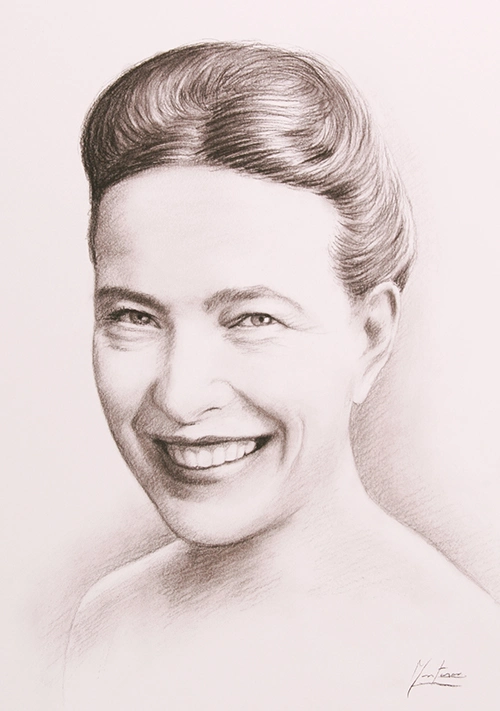 7 Portrait Simone de Beauvoir 1 - Alis Mita