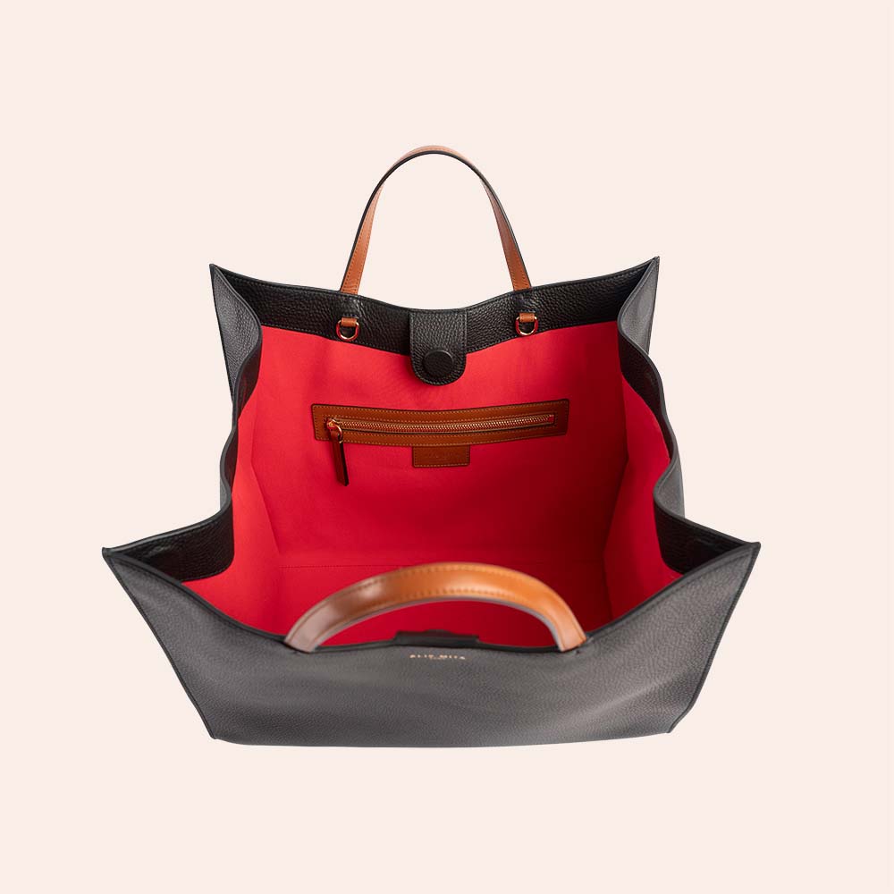 Sac cuir noir femme Sac cabas cuir Alis Mita Maroquinerie de luxe 03C01 6 - Alis Mita