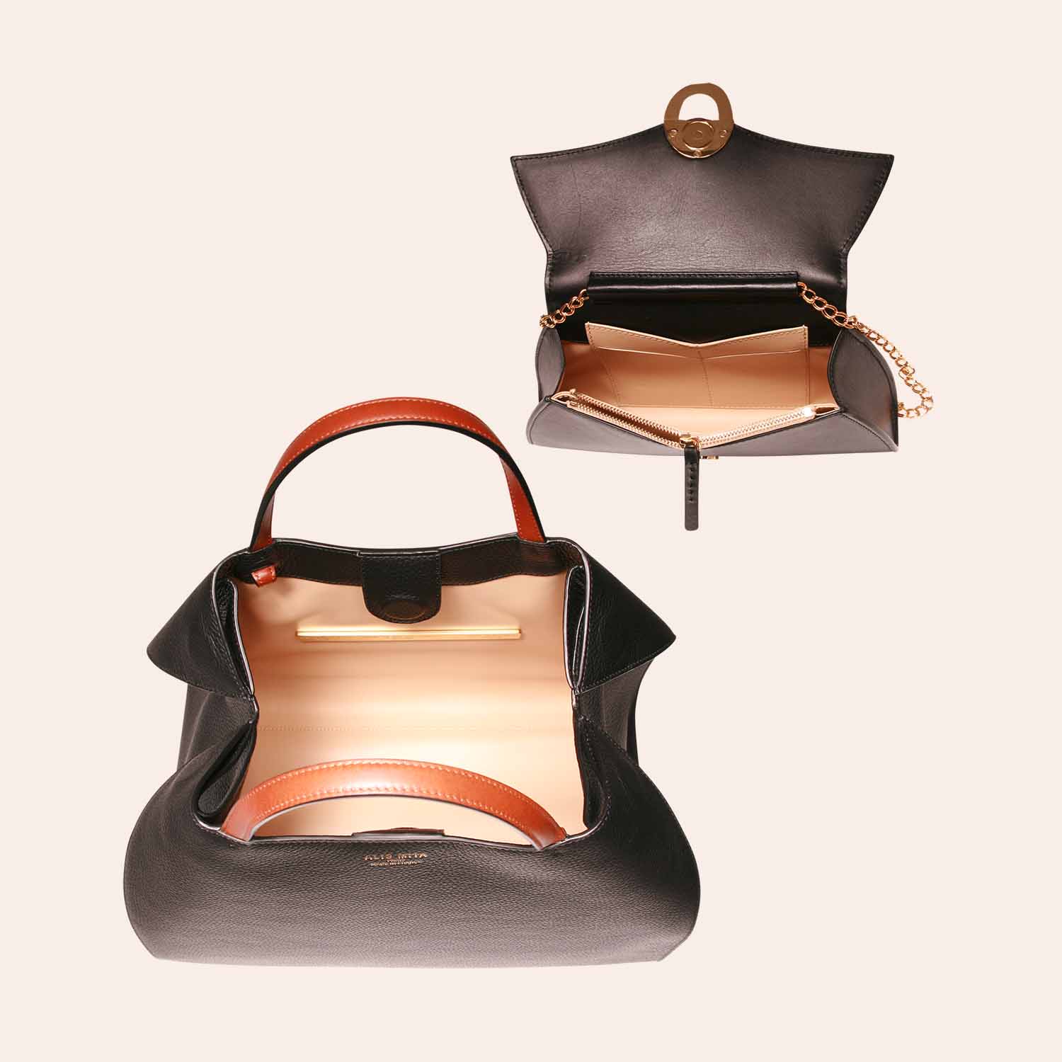 Leather Tote Bags Sacs personnsalisables Convertible Bags Alis Mita Sacs cuir noir femme Oprah Sacs Cabas Cuir Leather Tote Bag Black 5 GOLT